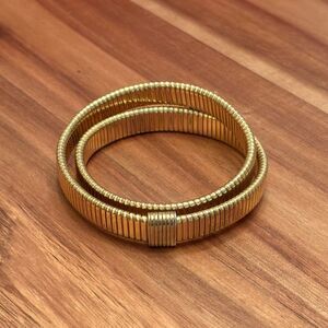 J.Crew | Crisscross Flex Bracelet | Gold Tone